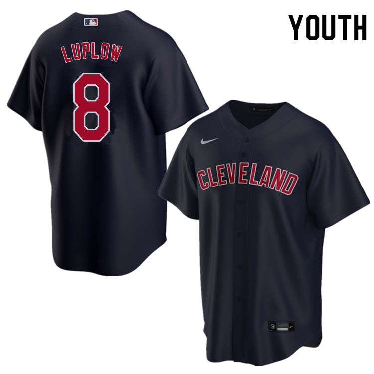 Nike Youth #8 Jordan Luplow Cleveland Indians Baseball Jerseys Sale-Navy